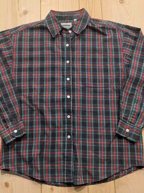 Vintage 90s Separate Issue Retro Indie Hipster Plaid Flannel Button-Down Shirt M